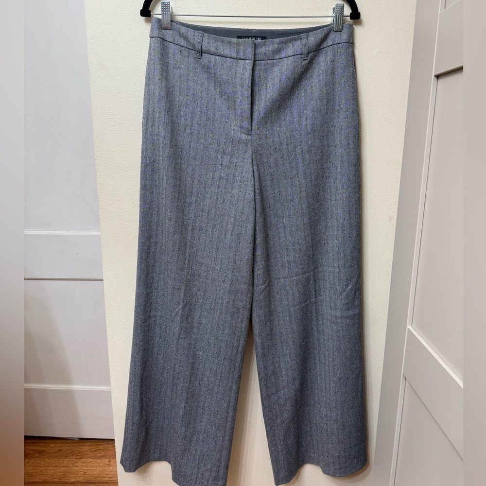 Lafayette 148 8 Wide Leg Lightweight Wool Pants Office Business Designer Classic